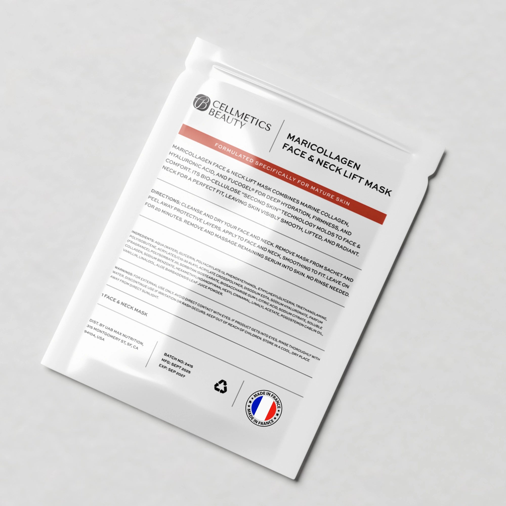 Maricollagen Face & Neck Lift Masks (3, 6 or 12 pcs)