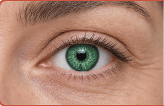 Bright blue, cyan or emerald green